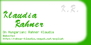 klaudia rahner business card